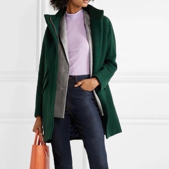 J Crew Stadium Wool Cocoon Coat Forest Green 10 - Picture 8 of 12
